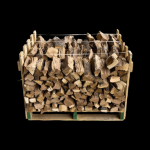 Stacked Apple smoking firewood logs ready for BBQ and outdoor grilling