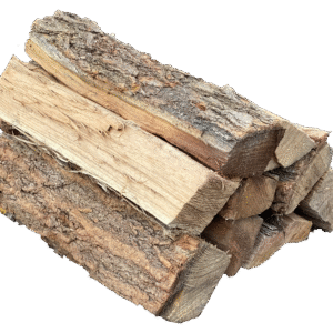 Stacked Black Locust firewood logs seasoned and split for wood stove heating